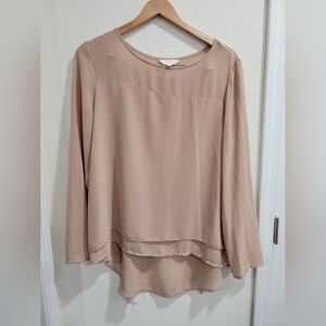 Adiva Women's Tan Layered Blouse